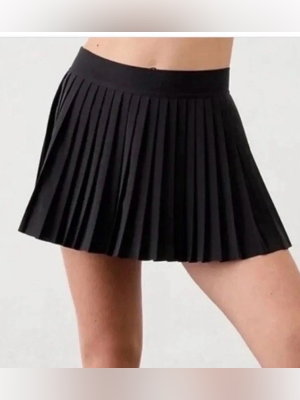Athleta Black Pleated Mini Skirt